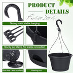 Roshtia 20 Pcs 10 Inch Hanging Baskets for Plants, Black - Image 3