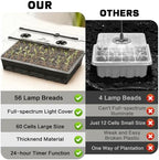 60-Cell Self-Watering Seed Starter Tray with Grow Light, Upgraded 1–24H Timer, Seed Trays with Humidity Dome, Indoor Gardening System, Starter Kit for Seeds, Plant Germination - Image 6