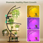 GREENSTELL Plant Stand Indoor with Grow Light, 7-Tiered Tall Metal Plant Stand for Indoor Plants, Half-Moon Shape Display Shelf for Home,Living Room, Patio, Dark Brown (1 Pack) - Image 4