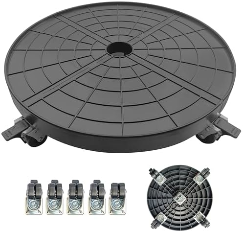 2 PACK 16 Inch Heavy Duty Plant Caddy With 360° Lockable Wheels,500 Lbs Capacity,Outdoor Indoor Rolling Plant Stand With Casters,Black Large Plant Dolly Potted Planter Cart For Big Flower Plant Pots by alleegold