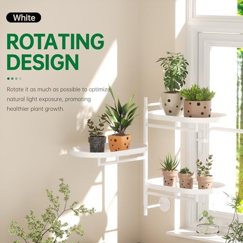Window Plant Shelf, Wall Mounted Rotating Plant Holder Indoor - Image 6
