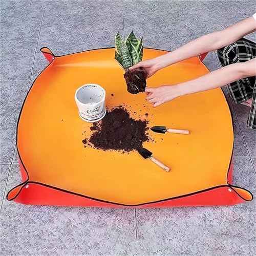1 Pcs Planting Mat Gardening Potting Pad Foldable Waterproof Garden Plant Flower Pot Transplanting Mats for Indoor Plant Repotting(100x100cm-Green) - Image 6