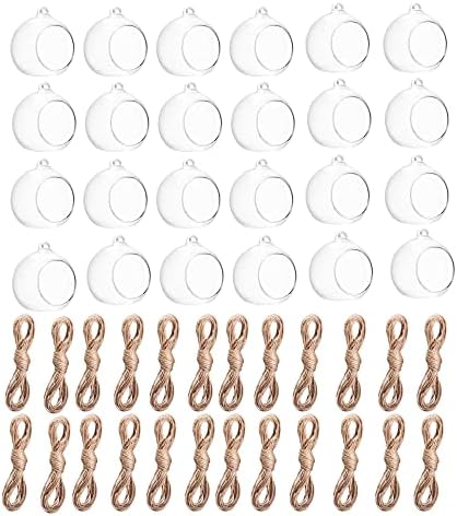 Hanging Glass Candle Holder, Globe Glass Tea Light Holder, Hanging Glass Vase, Flower Plants Terrarium, Glass Orbs Container, Micro Landscape DIY for Home, Office, Wedding (2.36" 24Pcs) by BlogBlog