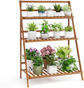 HAPPYGRILL 3-Tier Plant Stand Indoor, Folding Flower Pot Display Shelves with Anti-falling Crossbar & Non-slip Feet, Tall Plant Shelf for Patio Garden Balcony Living Room Outdoor by HAPPYGRILL