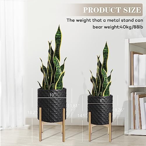 Oakrain Planters for Indoor Plants, Set of 2 Decorative Metal Planter Pots - Image 4
