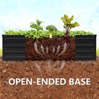 Vengarus 2PCS 8x4x1ft Galvanized Raised Garden Beds Kit,Planter Box Black - Image 4