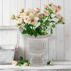 Cabilock Cement Flower Vase Urn Planter 6.29 Inch Retro Succulent Pots with Vertical Stripes for Indoor Outdoor Garden Decor - Image 6
