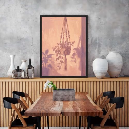 Boho Macrame Plant Hanger Wall Art, Black Framed Impressionist Print - Image 7