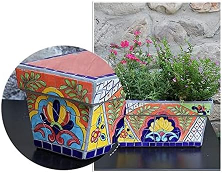 Mexico Mosaic Ceramics Plant Pot Colorful Process Pattern Plant Pot External Planters Landscape Bonsai Villa Garden Decor Outdoor Flower Pot Oversized Gift - Image 5
