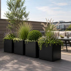 26" x 26" x 26" Large Square Metal Tree Planter Box,Black Iron Cube Planter - Image 5