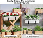 Y&M 4 Pcs Deck Railing Adjustable Planter Box Brackets (6 to 12.5 in), Universal Heavy Duty Iron Flower Box Brackets Wall Mounting Hooks for Fences, Patio, and Garden - Black (Patent Registered) - Image 2