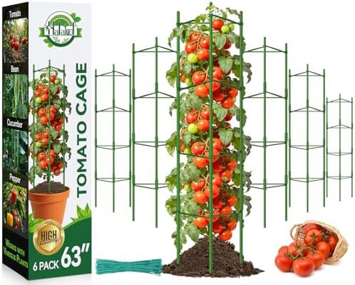 Halatool 6 Pack Tomato Cages for Garden, Up to 63 inch(5.2FT) by HALATOOL