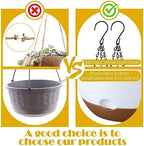 Remerry 6 Pcs 11.2 Inch Hanging Planters Hanging Plant Basket for Indoor Outdoor Plants Set Plastic Hanging Flower Pot with Drainage Holes and Removable Trays for Home Garden (White) - Image 5