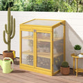 2-Tier Wooden Cold Frame Greenhouse, Garden Portable Mini Cabinet, Flower Shelf Bed for Outdoor Indoor Use by ZeHuoGe