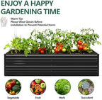 Vengarus 8x4x2ft Galvanized Raised Garden Bed,Metal Raised Beds Kit Black - Image 6