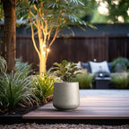 Kante Accent Round Curved Weathered Concrete Planter 13" Dia, Outdoor - Image 5