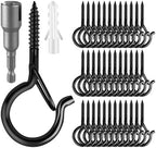 100PCS Screw Hooks for Outdoor String Lights, Q Hangers String Light Hooks by FSAH