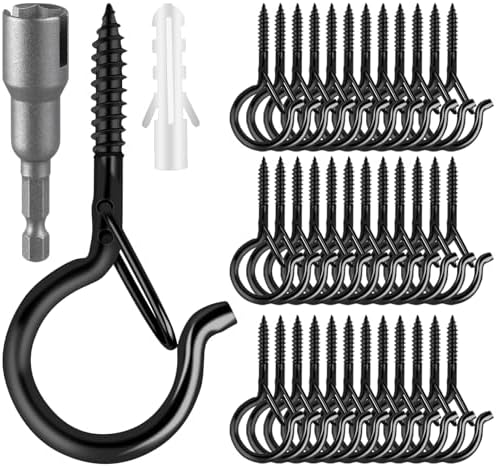 100PCS Screw Hooks for Outdoor String Lights, Q Hangers String Light Hooks by FSAH