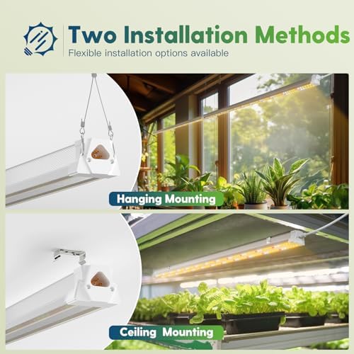 FREELICHT 2Pack 4FT Grow Light for Indoor Plants, Timer, 40W Full Spectrum - Image 7