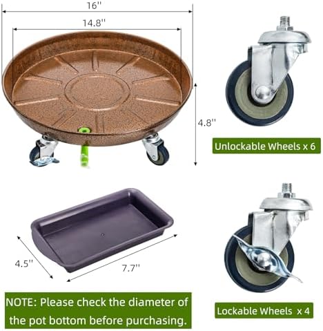 2 Pack Heavy Duty Plant Caddy, 16 Inch - Image 2