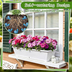 8 Pcs 24 Inch Plastic Window Boxes Planters, White - Image 4