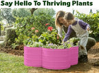 Plant & Plot Galvanized Raised Garden Beds Outdoor // 3×3×1 ft Planter Raised Beds for Gardening, Vegetables, Flowers // Large Metal Garden Box (Pink) // Patented Tool-Free Design - Image 3