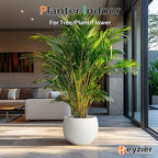 Heyzier Ball Concrete Planter Outdoor Indoor, Large Tall Cement Plant Pots for Trees Flowers (White, 20 inch) - Image 3