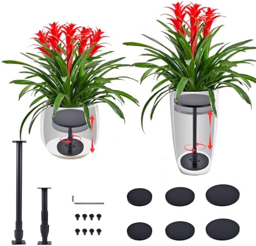 2-Piece Adjustable Plant Stand Risers for Inside Pots - Universal 7.5"-12" Height Pot Fillers for Large Tall Planters, Fits 6/8/10" Base OR Top (Square/Round/Taper) by Unknown