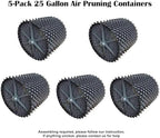 RooTrimmer Air Pruning Containers, 25 Gallon Air Pots for Big Tree, 100 Liter 20" X 20" D/H Special Packing Interlocked Large Air Root Pruning Planters Outdoor, Black, 5 Packs - Image 2