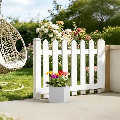 Kante Small Square White Concrete Planter 10" W, Outdoor - Image 4