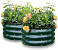 GARDMAX 2 Pack 2x2x1FT Galvanized Round Raised Garden Bed Kit, Metal Planter Boxes Outdoor with Easy Assembly, Large Garden Bed for Vegetables, Fruits, Flower, Herbs Dark Green by ChooseGardmaxforbetterlife