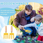 48 Pcs 8" Kids Gardening Tools, Metal Beach Sandbox Digging Toys with Wooden Handle, Including Shovel, Rake, Fork and Trowel, Garden Sand Snow Tools for Children Gift Outdoor Gardening - Image 4