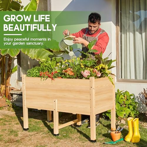 SPECRAFT Wooden Raised Garden Bed with Legs - 15 Inch Deep Elevated Planter Box for Deep-Rooted Plants, Ideal for Balcony, Patio, Easy Assembly (4x2 FT) - Image 7