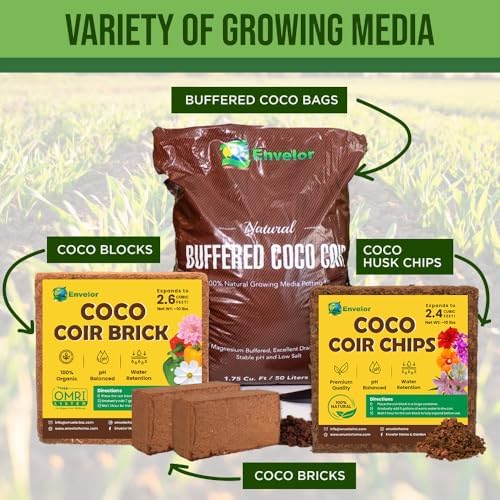 Envelor Coco Coir Brick 1.5 Lb Coconut Fiber Indoor Plant Soil 3 Pack - Image 6