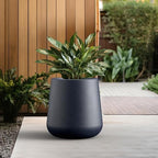 Kante 17.3-Inch Dia Modern Round Concrete Planter with Drainage Hole & Rubber Plug, Conical Frustum Style Plant Pot for Home, Garden, Patio, Charcoal - Image 3