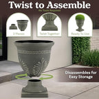 Pure Garden Indoor Outdoor Planter, Gray, 15.25x18.8-Inch, 2-Pack - Image 7
