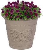 Sunnydaze Arabella 19.5'' Plastic Planter Pot for Plants, Beige by SunnydazeDecor