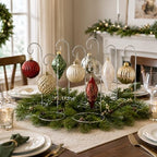 Ornament Stands Set of 8 Silver Christmas Ornament Holders – Chrome Metal Display Stands for Hanging Ornaments, Air Plants, Glass Globes & Terrarium Décor – 11 Inch Elegant Holiday Display - Image 4