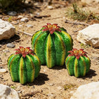 KODIBO Metal Cactus Outdoor Decor, 3-Pack Fake Barrel Cactus Sculptures - Image 7