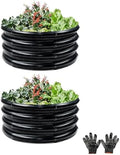 Gartist 2 Pcs 2x2X1 FT Round Galvanized Raised Garden Bed Kit, Black Outdoor Planter Garden Bed, Metal Raised Box for Vegetables, Fruits, Flowers & Herbs by Gartist