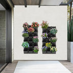 36-Pot Vertical Wall Planter System, Modular Wall-Mounted Living Garden Kit, Durable PP Injection Molded Stackable Plant Holder with Non-Woven Fabric for Indoor Outdoor Flowers Vegetables (Black) - Image 4