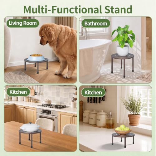 LASZOLA Small Plant Pot Stand Indoor Outdoor Planter, 5-Pack Metal Brown - Image 6