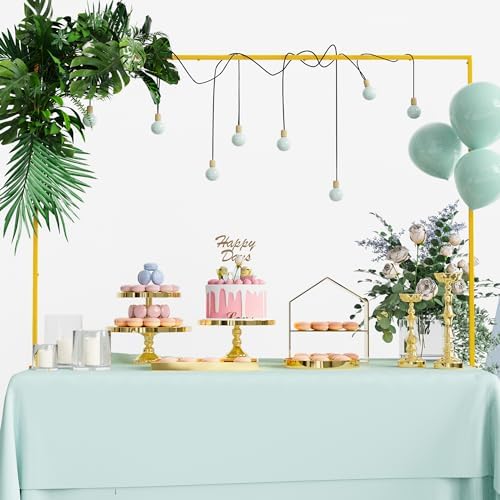 Over The Table Rod Stand with Clamps Gold Table Arch Banner Stand by Xiomot