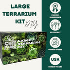 Cute Farms Terrarium Starter Kit | Moss, Vermiculite, Soil, Pebbles, Plant Food, & Finishing Tools (Large + 8 Live Plants) - Image 4