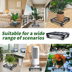 2 Pack 14 Inch Square Metal Plant Caddy with Wheels, 400 Lbs - Image 6