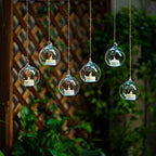 NUPTIO Hanging Glass Tealight Holders with LED, 12 Pcs, 3.15 Inch - Image 2