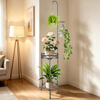 Plant Stand,Adjustable 3 Tier Potted Holder Flower Pot Stand with Hangers - Image 7