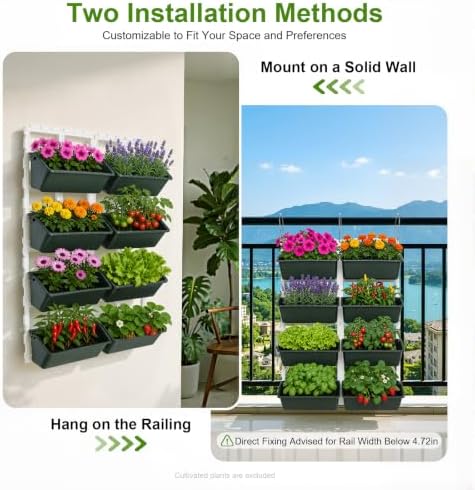 8 Pockets Hanging Planter, Removable Vertical Garden Wall Planter - Image 2