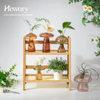 Hewory Plant Propagation Station: 10PCS Amber Mushroom Vase for Flower - Image 3