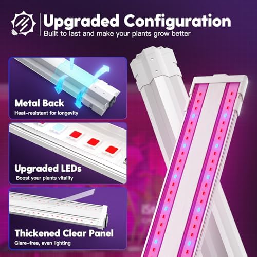 FREELICHT 4Pack 4FT Grow Light for Indoor Plants, 60W=350W, Red Blue - Image 5